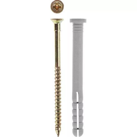 Дюбель-гвоздь ЗУБР полипропиленовый, цилиндрический бортик, 8 x 140 мм, 500 шт 4-301360-08-140 купить в Урае