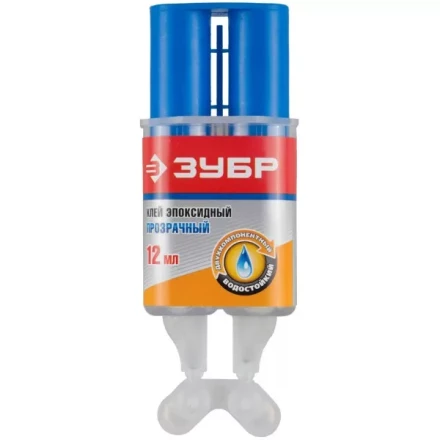 Клей ЗУБР эпоксидный, в двойном шприце, на блистере, 12 мл 41954 купить в Урае