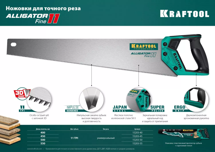 Ножовка для точного реза Alligator Fine 11 15203-45 купить в Урае