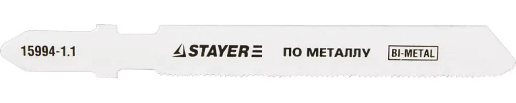 Полотна STAYER "PROFI", T118GF, для эл/лобзика, Bi-Metall, по металлу (0,5-1,5мм), EU-хвост., шаг 1,1мм, 50мм, 2шт 15994-1.1_z01 купить в Урае