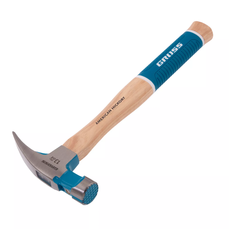 Молоток-гвоздодер GROSS 10413, 380 г, угол 75, магнит, обрезиненная рукоятка American Hickory купить в Урае