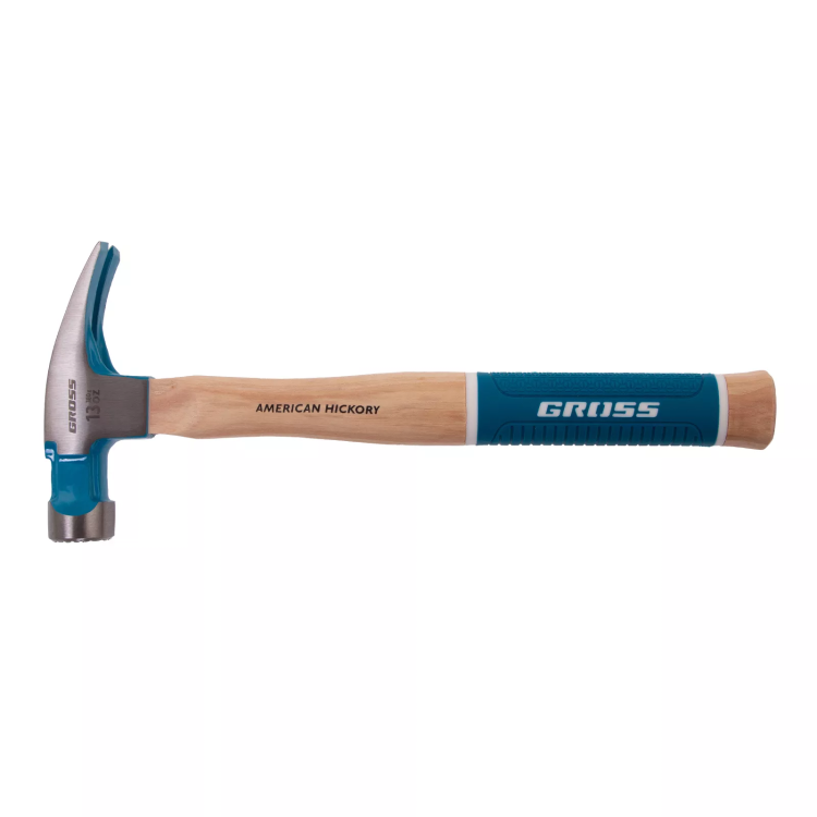 Молоток-гвоздодер GROSS 10413, 380 г, угол 75, магнит, обрезиненная рукоятка American Hickory купить в Урае
