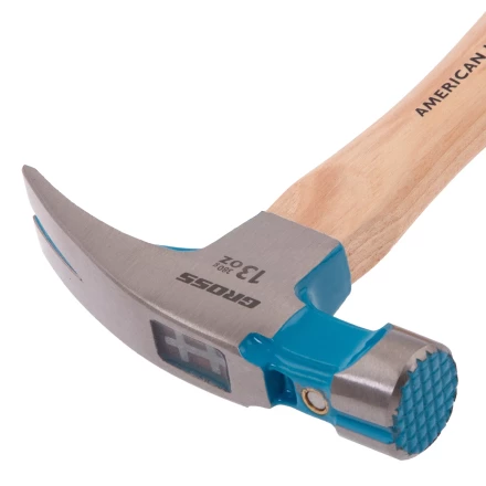 Молоток-гвоздодер GROSS 10413, 380 г, угол 75, магнит, обрезиненная рукоятка American Hickory купить в Урае