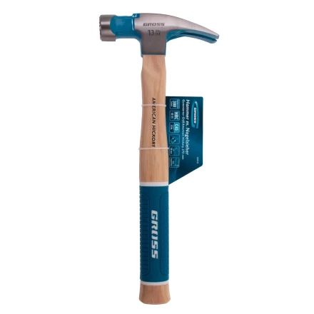 Молоток-гвоздодер GROSS 10413, 380 г, угол 75, магнит, обрезиненная рукоятка American Hickory купить в Урае