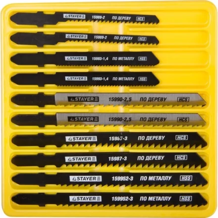 Набор STAYER &quot;PROFI&quot; Пилки &quot;МАСТЕР №3&quot; для эл/лобзика, по дереву, мет. и пластику, EU-хвост.,10шт 15981-H10-3 купить в Урае