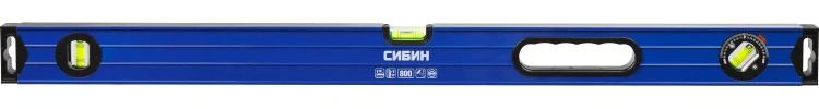 Уровень СИБИН коробчатый усиленный, утолщенный профиль, 2 фрезерованные поверхности, 3 противоударных ампулы (1 поворотная на 360 град), с ручками, 34609-080 купить в Урае
