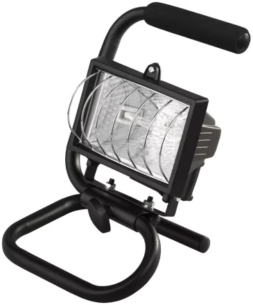 Прожектор галогеновый СВЕТОЗАР переносной с подставкой, цвет черный, 150Вт SV-57121-B купить в Урае