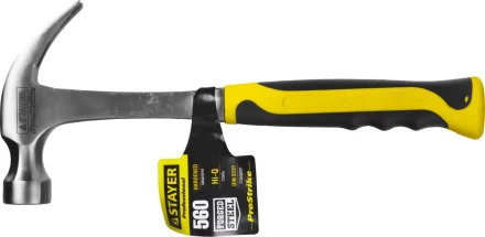 Молоток-гвоздодер STAYER &quot;PROFESSIONAL&quot; цельнометаллический с двухкомпонентной рукояткой, 560г 2025-560 купить в Урае