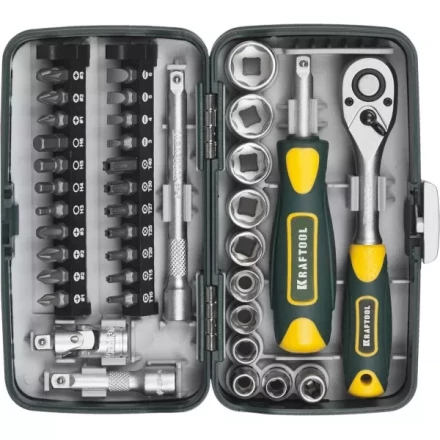Набор KRAFTOOL &quot;INDUSTRIE&quot;: Слесарно-монтажный инструмент, компактный, 1/4&quot;, 38 предм 27970-H38 купить в Урае