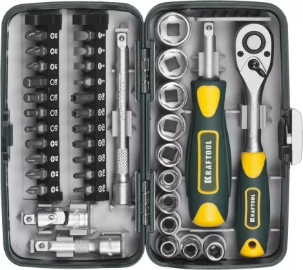 Набор KRAFTOOL &quot;INDUSTRIE&quot;: Слесарно-монтажный инструмент, компактный, 1/4&quot;, 38 предм 27970-H38 купить в Урае