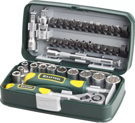 Набор KRAFTOOL &quot;INDUSTRIE&quot;: Слесарно-монтажный инструмент, компактный, 1/4&quot;, 38 предм 27970-H38 купить в Урае