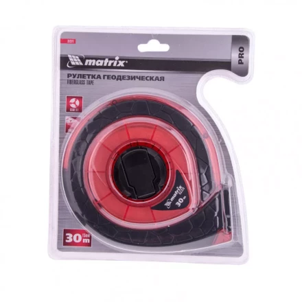 Рулетка геодезическая 30 м х 15 мм закрытый корпус фибергласовая лента двусторонняя шкала Pro Matrix 31271 купить в Урае