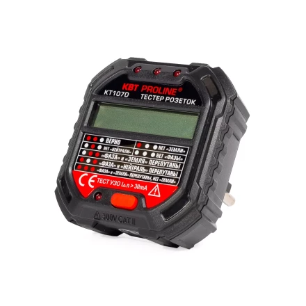 Тестер розеток и УЗО КВТ КТ 107D (86321) купить в Урае