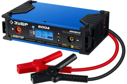 ЗУБР И-ПЗУ-1000, 12/24 В, 600 А, 5-80 А, инверторное пуско-зарядное устройство (59325) купить в Урае