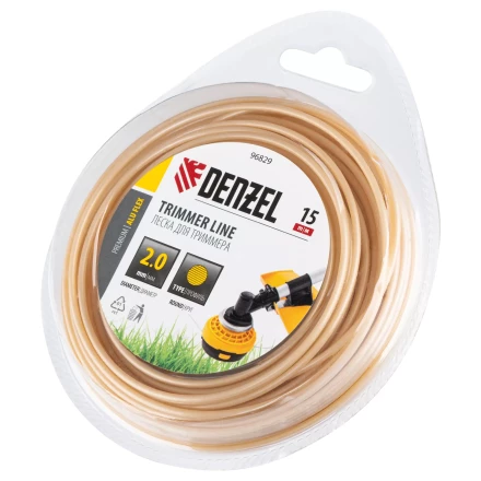 Леска для триммера армированная алюминием круглая, 2,0мм х 15м, блистер ALUFLEX Denzel 96829 купить в Урае