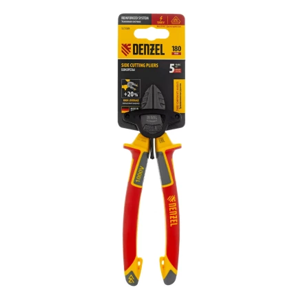 Бокорезы, диэлектрические рукоятки Denzel 17789, до 1000 В, трехкомпонентные рукоятки, 180 мм купить в Урае