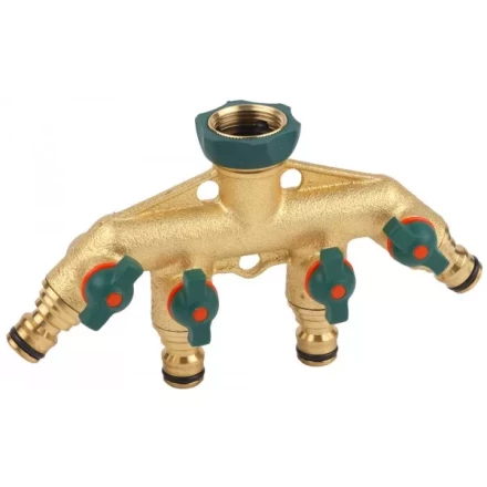 Распределитель RACO &quot;Profi-Plus&quot; четырехканальный, латунный с покрытием TPR, 3/4&quot; 4244-55134D купить в Урае