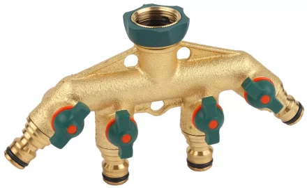 Распределитель RACO &quot;Profi-Plus&quot; четырехканальный, латунный с покрытием TPR, 3/4&quot; 4244-55134D купить в Урае