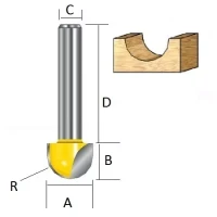 Пазовая галтельная фреза Makita D-10833