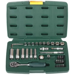 Набор KRAFTOOL "INDUSTRIE QUALITAT" Торцовые головки, 1/2", 1/4", 37 предметов 27881-H37