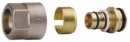 Соединитель GENERAL FITTINGS для металлопластиковых труб, евроконус, никелированная латунь, 1/2&quot; / 16 мм x 2,0 мм 51047-1/2-16 купить в Урае