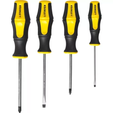 Набор STAYER &quot;MASTER&quot; HERCULES: Отвертки, Cr-V, эргономичная двухкомпонентная рукоятка, 4шт 25055-H4_z02 купить в Урае