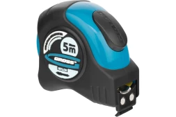 Рулетка "Schlagfest" 5 м x 25 мм магн. обрез зацеп двухст. шкала нейлон покр. автоматич GROSS 31113