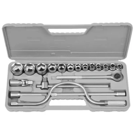 Набор STAYER Автомобильный инструмент &quot;STANDARD&quot; хромированное покрытие, 19 предметов 27585-H19 купить в Урае