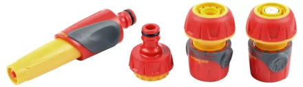Набор поливочный GRINDA &quot;Premium&quot;, пластмассовый с TPR, 4 предмета: наконечник, 2 соединителя 3/4&quot;, адаптер; 1/2&quot;-3/4&quot; 8-427285 купить в Урае
