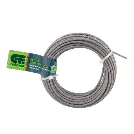 Леска для триммера квадратная витая, армированная алюминием, 3.0 мм х 10 м, Россия Сибртех 962005 купить в Урае