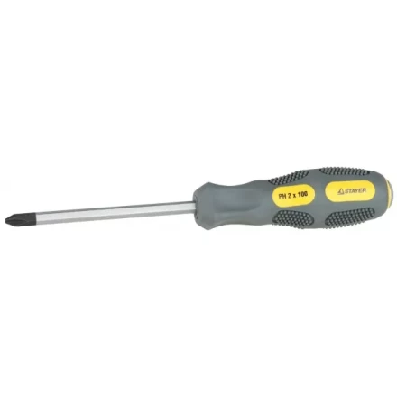Отвертка STAYER &quot;PROFESSIONAL&quot; &quot;MAX-GRIP&quot; ударная, двухкомпонентная рукоятка, магнит наконечник, Cr-V, PH №3x150мм 25824-3-150 G купить в Урае