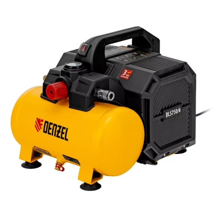 Компрессор Denzel DLS750/6 58019 безмасляный малошумный 750 Вт, 140 л/мин,ресивер 6 л купить в Урае