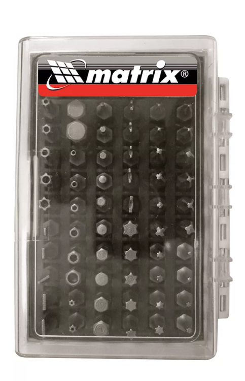 Набор бит с магнитным держателем, CrV,61шт MATRIX 11387 купить в Урае