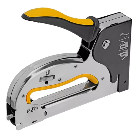 Степлер металл. Denzel 40223, скобы в комплекте, плавная регулировка удара, 2К рукоятка, тип 53, 4-14 мм купить в Урае