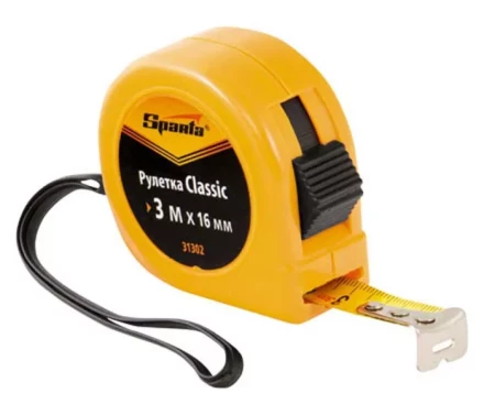 Рулетка 3 м х 13 мм SPARTA пластиковый корпус 31321 купить в Урае