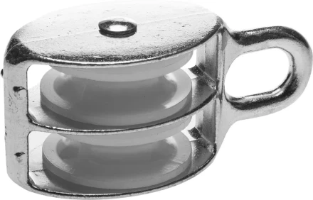 Блок ЗУБР двойной, оцинкованный, нейлоновый шкив, 8x30мм, 4 шт 4-304595-30 купить в Урае