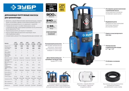 Насос дренажный НПГ-Т3-900 серия ПРОФЕССИОНАЛ купить в Урае