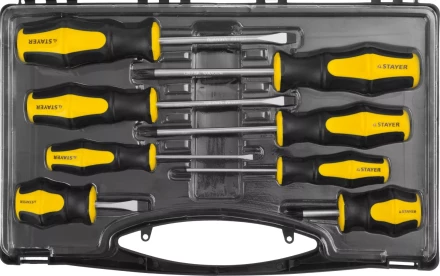 Набор STAYER &quot;MASTER&quot; HERCULES: Отвертки, Cr-V, эргономичная двухкомпонентная рукоятка, 8шт 25055-H8_z02 купить в Урае