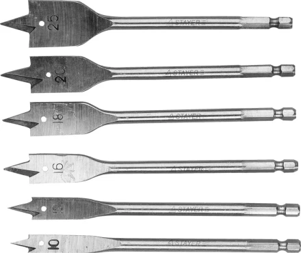 Набор перовых сверл по дереву, 6шт( d=10-25), STAYER 2950-H6 2950-H6 купить в Урае