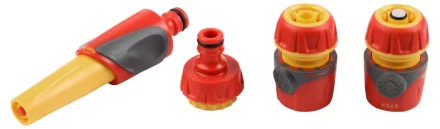 Набор поливочный GRINDA &quot;Premium&quot;, пластмассовый с TPR, 4 предмета: наконечник, 2 соединителя 1/2&quot;, адаптер; 1/2&quot;-3/4&quot; 8-427284 купить в Урае