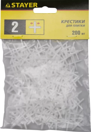 Крестики для кафеля, 2мм, STAYER 3380-2, 200шт 3380-2 купить в Урае