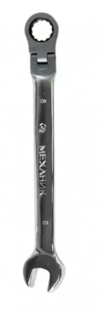 Ключ гаечный комбинированный 8х8 с шарниром и трещоткой Энкор 26403 купить в Урае