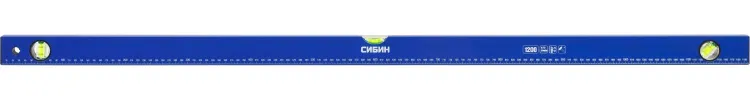 Уровень СИБИН коробчатый, 3 противоударных ампулы, измерительная линейка, 120см 34605-120 купить в Урае