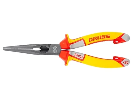 Длинногубцы прямые диэлектрические рукоятки до 1000 В трехкомпонентные рукоятки 205 мм GROSS 17177 купить в Урае