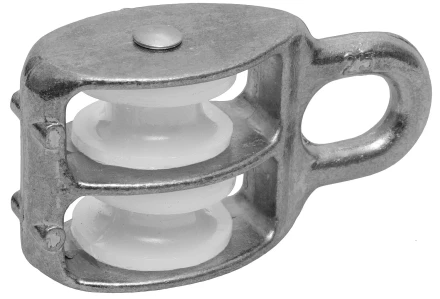 Блок ЗУБР двойной, оцинкованный, нейлоновый шкив, 9x40мм, 1 шт 4-304596-40 купить в Урае