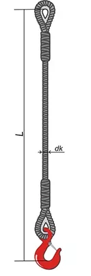 Строп ветвь канатная ВК-0.5 т L=1.5 м заплет купить в Урае