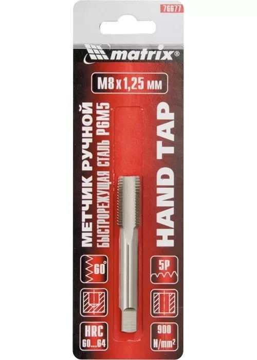 Метчик ручной М10 х 1,25 мм Р6М5 MATRIX 76691 купить в Урае