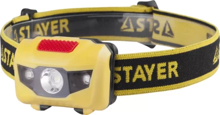 Фонарь STAYER &quot;MASTER&quot; налобный светодиодный, 1Вт(80Лм)+2LED, 4 режима, 3ААА 56568 купить в Урае
