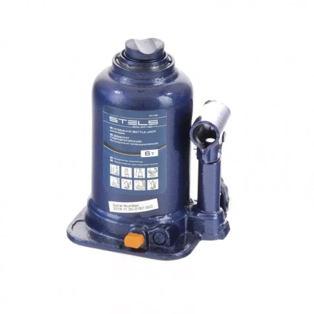 Домкрат гидравлический бутылочный телескопический 6 т подъем 170-430 мм Stels 51146 купить в Урае