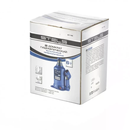 Домкрат гидравлический бутылочный телескопический 6 т подъем 170-430 мм Stels 51146 купить в Урае